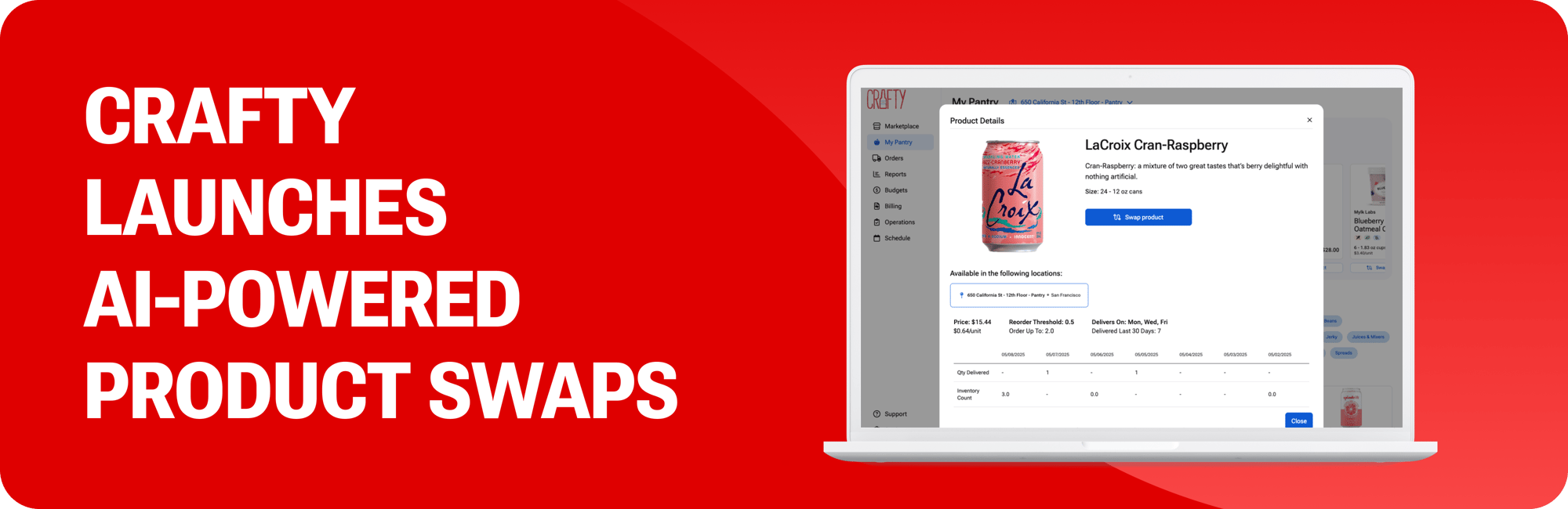 Crafty Platform New Feature - AI Powered Product Swaps Crafty Platform New Feature - AI Powered Product Swaps
