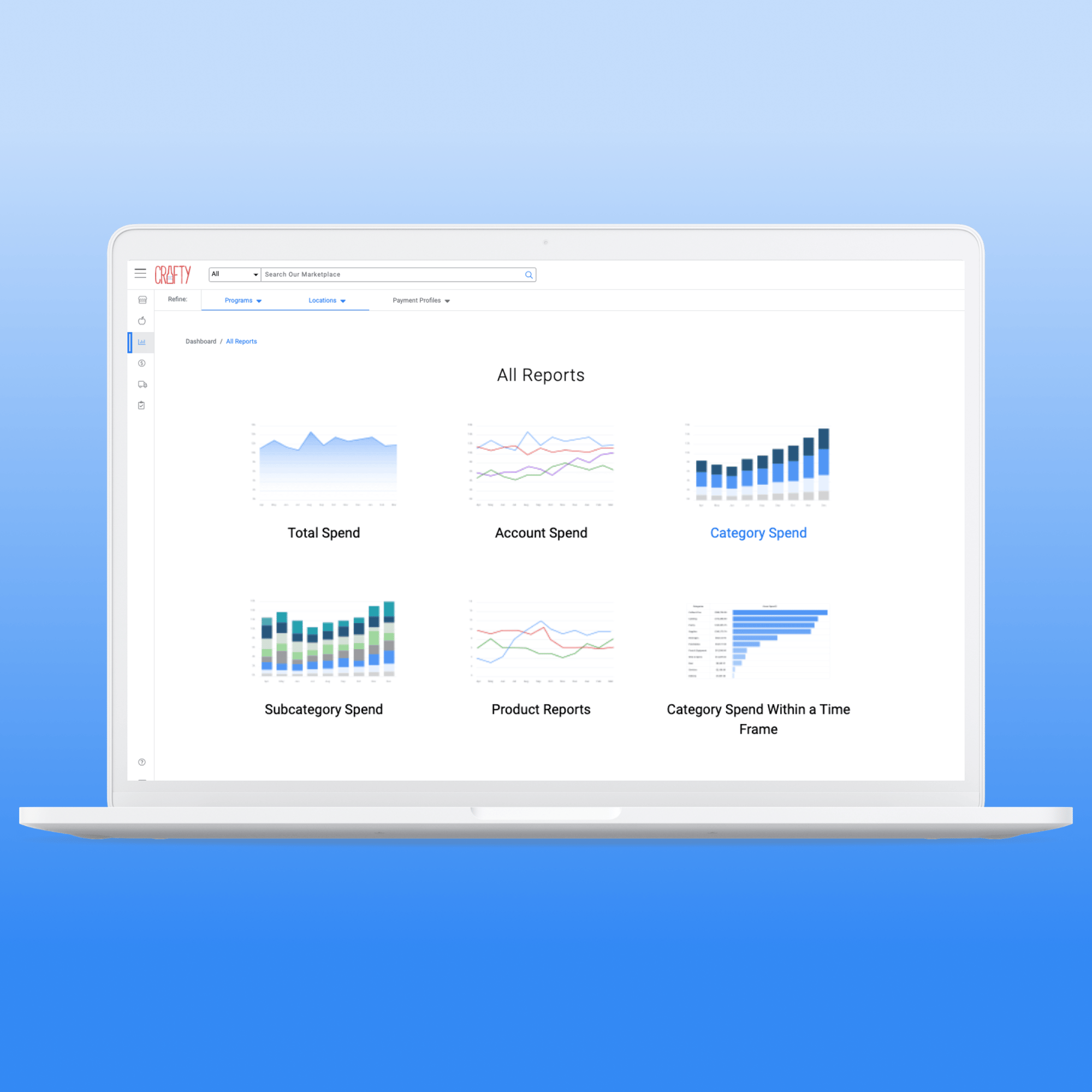 Crafty's centralized dashboard for office food service reporting